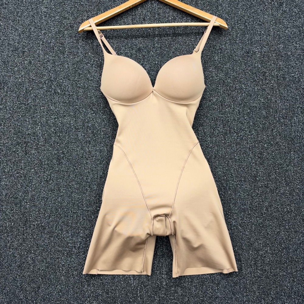 SKIMS Ultimate Mid Thigh Bodysuit Shapewear Beige Size S BD-UNS-8045W